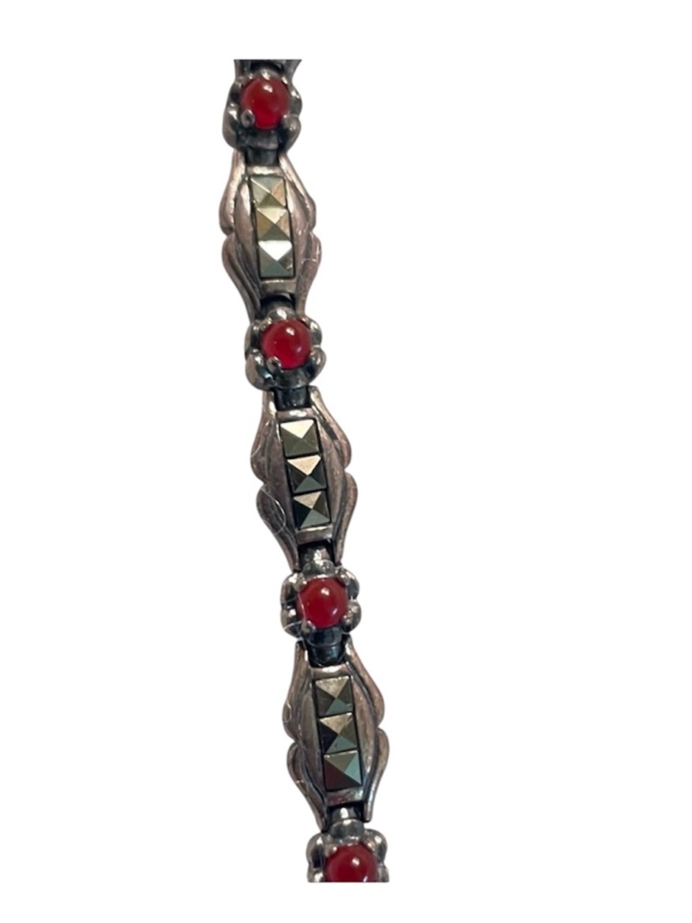 NWT Elegant Silver and Red Tennis Bracelet by Milo for Altune